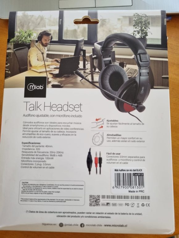 AUDIFONOS TALK HEADSET AJUSTABLES CON MICROFONO INCLUIDO MLAB - Imagen 4