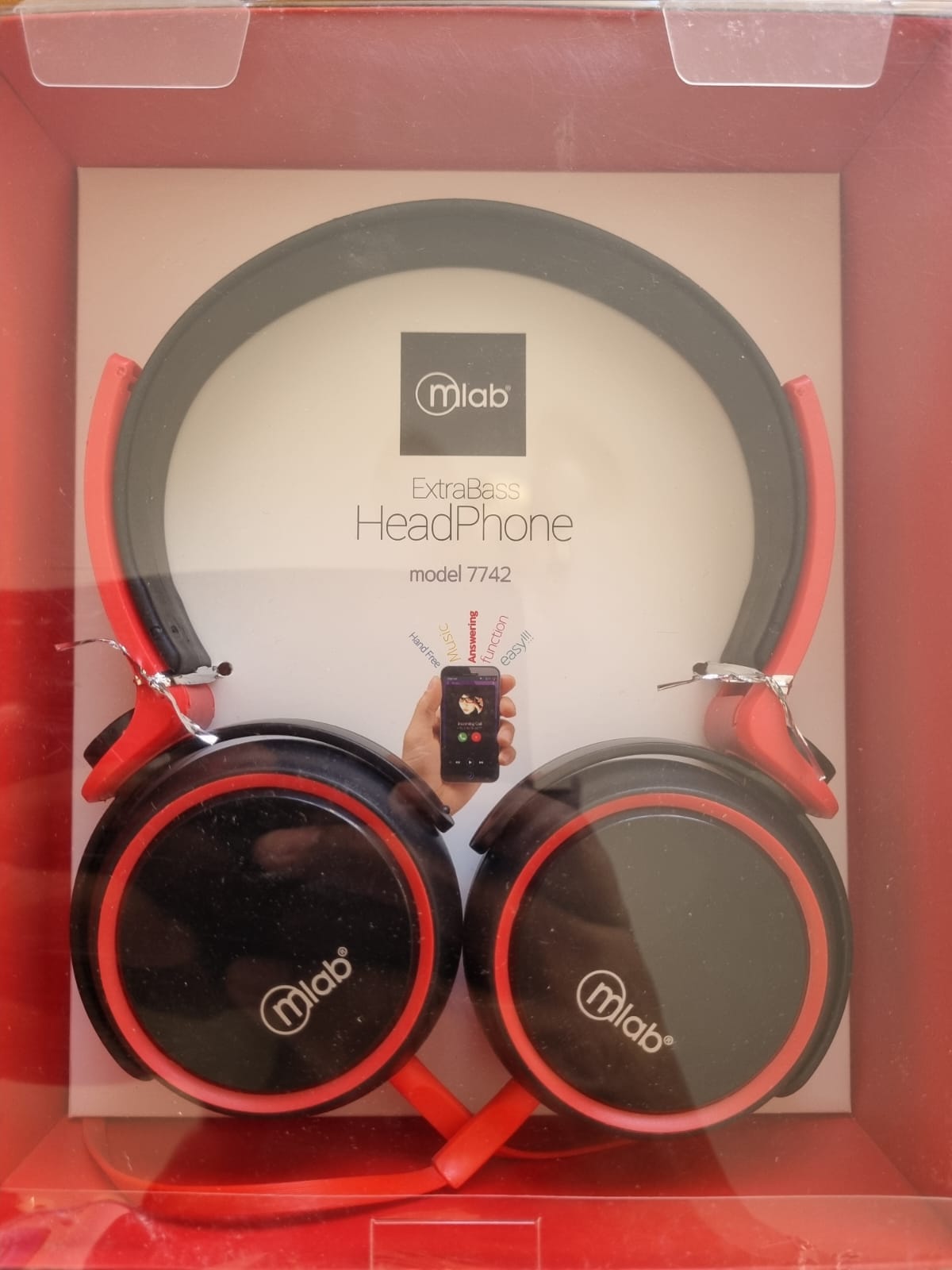 AUDIFONOS HEAD PHONE EXTRABASS MLAB MODEL 7742 ROJO